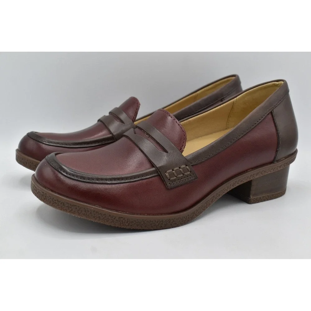 Dansko EU 39 Danica Burnished Plum Chocolate Leather Waterproof Loafers Shoes